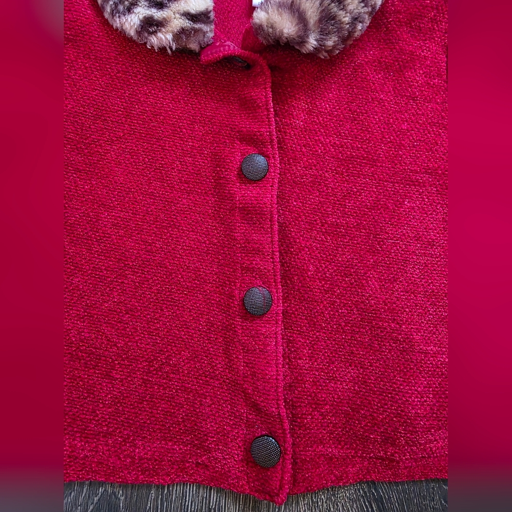 American Girl Bitty Baby vintage "Chocolate Cherry" cardigan & skirt set - Picture 4 of 11